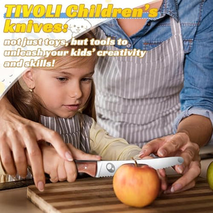 TIVOLI 3-Piece BS01 Child Safe Kitchen Knife Set for Fruits, Vegetables, and Bread