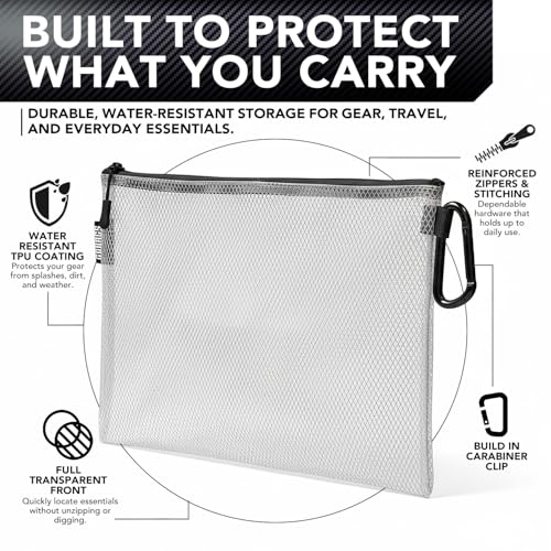 GOBAGS Multi-Size GBAirMulti-4 Clear Zipper Pouch 4 Count