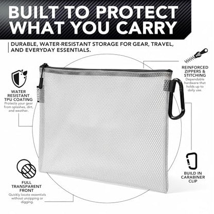 GOBAGS Multi-Size GBAirMulti-4 Clear Zipper Pouch 4 Count