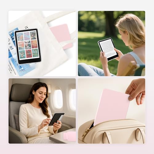SESENSE 7'' Kindle Paperwhite and Colorsoft Magnetic Case Slim PU Auto Wake Pink