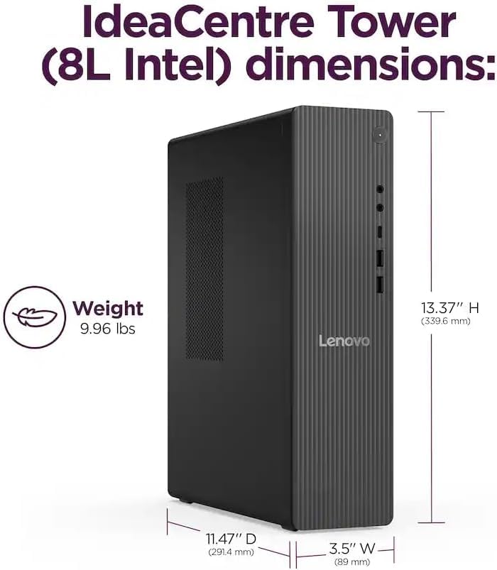 Lenovo 22.1x16x10.8 inches Desktop PC | Intel Core i3-14100T | 16GB DDR5 | 756GB Storage | Windows 11 Pro | PCIe SSD