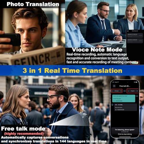 Giinova 1 MB Smart Glasses M Series Bluetooth 5.4 Waterproof Oval Black