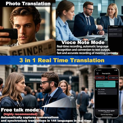 Giinova 1 MB Smart Glasses M Series Bluetooth 5.4 Waterproof Oval Black