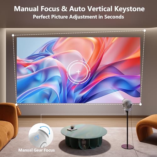 Trunera 720P TP360 Portable LCD Projector 1280x720 450 Lumen Tabletop Mount