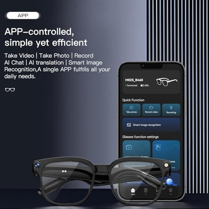 EGIKUYE Smart Glasses M02S-1 1-Inch Touchscreen Bluetooth Compatible Wearable Computer