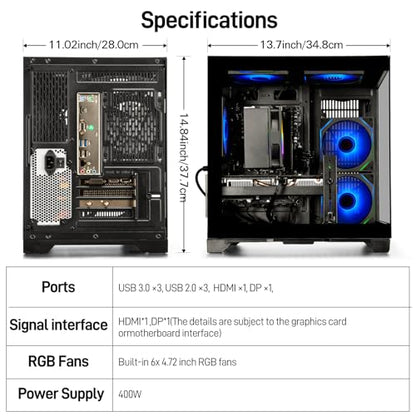 WIWB Tower PC wwr5go Ryzen 5 5500 512GB SSD 16GB RAM 4.4GHz