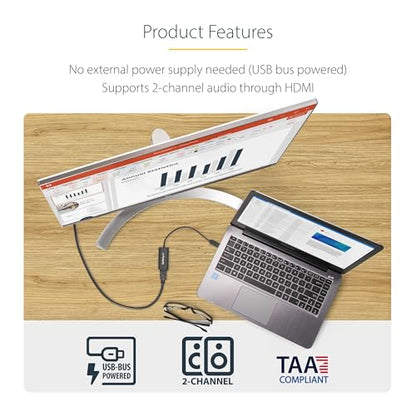 StarTech 7.5 x 1 x 0.5 inches USB32HDES 1080P 60Hz A/V Adapter