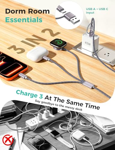 Amasuki 4Feet AK05 USB Type A/C Multi Charging Cable for Apple and Android Devices