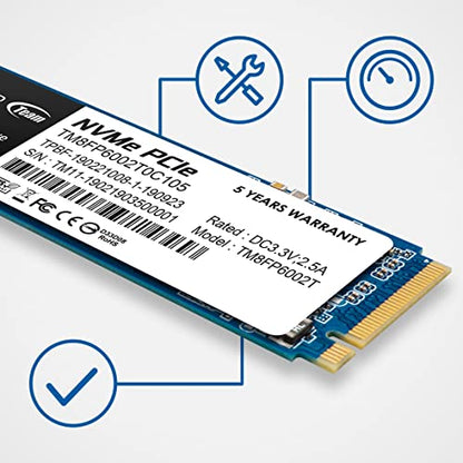 TEAMGROUP 256GB TM8FP6256G0C101 Internal SSD PCIe NVMe M.2 2280 Interface