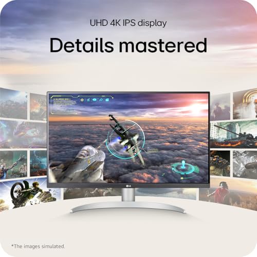 LG 27UP650K-W 27-Inch 4K UHD (3840 x 2160) IPS Monitor, 60Hz, 5ms, DisplayHDR 400, White