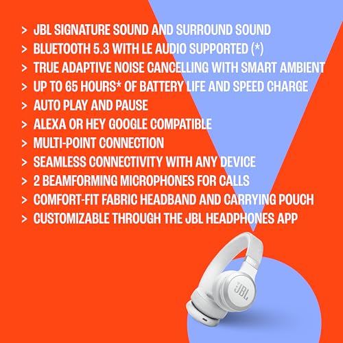 JBL Live 670NC JBLLIVE670NCBLKAM Wireless On-Ear Headphones