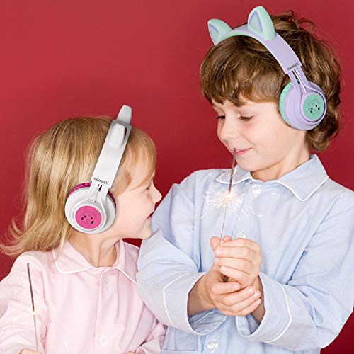 Riwbox CT-7S Wireless Headphones 40mm Speaker Bluetooth 5.3 Cat Ear Design On-Ear