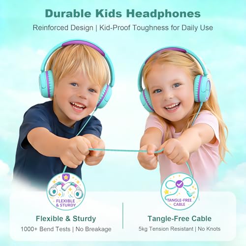 IMYB Kids Headphones V1, On-Ear Headphone, 85dB Volume Limiting, Green, 3.5mm Jack