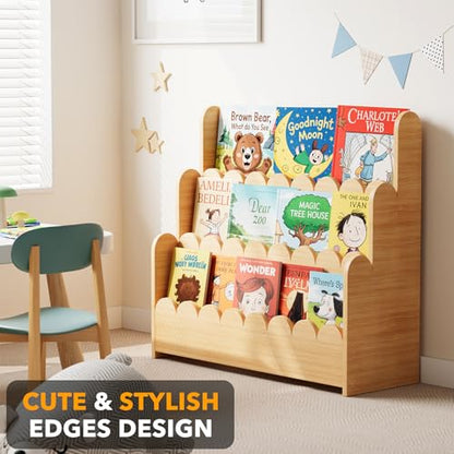 SpaceAid 3-Tier Wooden Bookshelf 62MTSJ-01K-3N Floor Mount Natural Finish