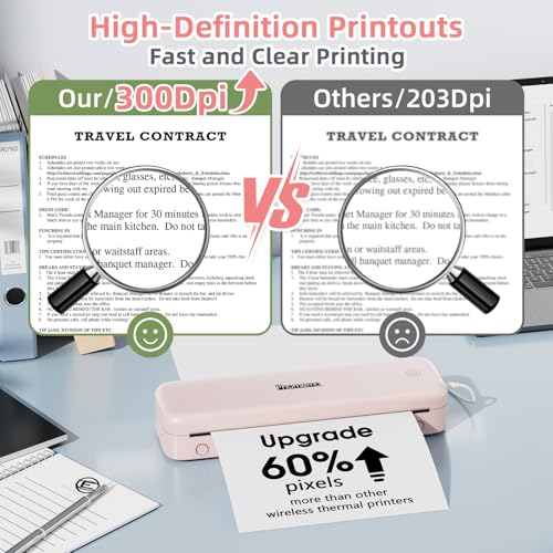 Phomemo M834 Portable Thermal Printer, Monochrome, 300 dpi, Bluetooth, A4 Size