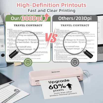 Phomemo M834 Portable Thermal Printer, Monochrome, 300 dpi, Bluetooth, A4 Size