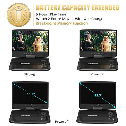 HDJUNTUNKOR 10.1" HD Portable DVD Player HDPDVD-01 1024x600 30-Day Refund