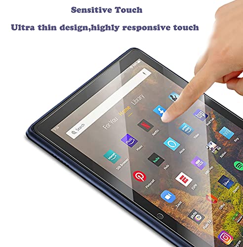 TiKeDa 10.1 Inches Tempered Glass Screen Protector for Fire HD 10 2021/2023 Model 9H