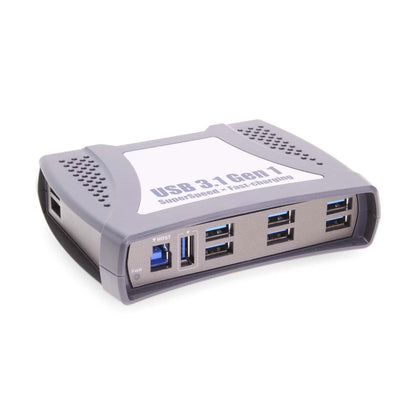 Coolgear 9 Port USB Device Server - USB 3.0 - 5 Gbps - Plastic - Gray