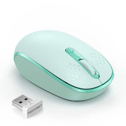 TECKNET 2.4G Wireless Mouse TK-MS006 Optical 1600 DPI Battery Powered USB Compatible