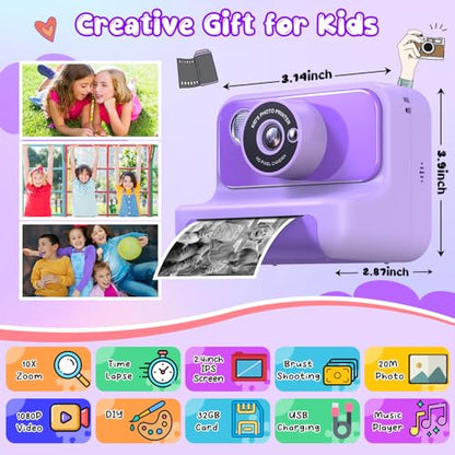 Gofunly 2.4 In H3 1080P Compact Kids Camera, 16:9 Digital Camera