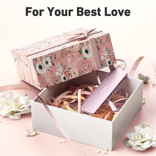 BENFEI 7-in-1 USB C Hub 000395pink 4K 60Hz USB Hub