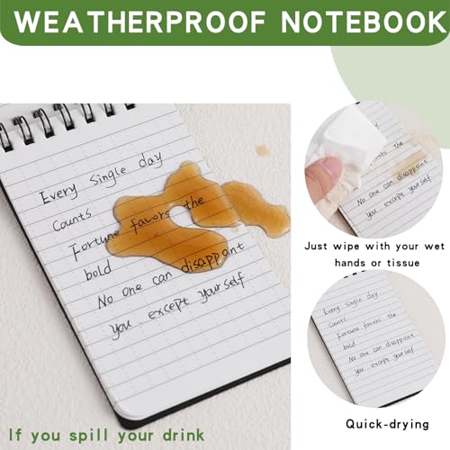Juehuodaji 4.0 Count Waterproof Notebook System, 3" x 5" Pocket-Sized Format, All-Weather Utility Notepad