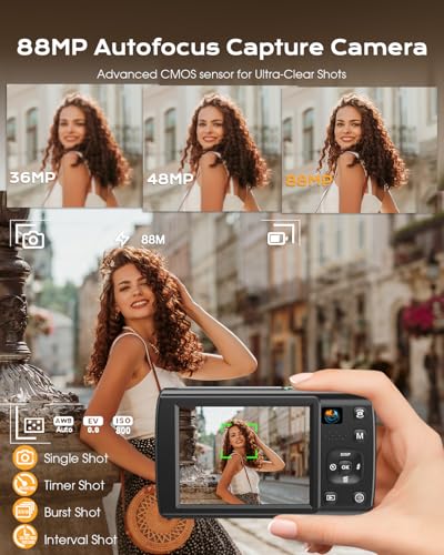 LOUM 2.57" x 5.01" x 3.44" VE418 88 MP Compact Camera 4:3 CMOS