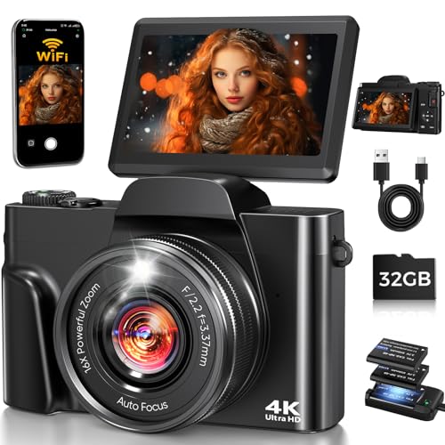 FACLAM 3 Inches DC103 64 MP Auto Focus 30 fps CMOS Compact Digital Camera