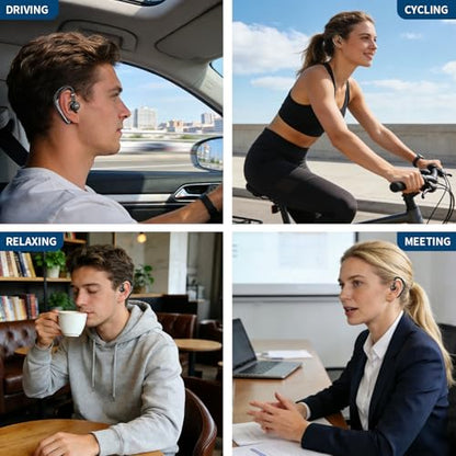 STUPIDYIN Bluetooth Headset V5.4, 23H Battery Life, Wireless Earbud for Phone Calls and Music, Touch Control, In-Ear Earpiece with Mic