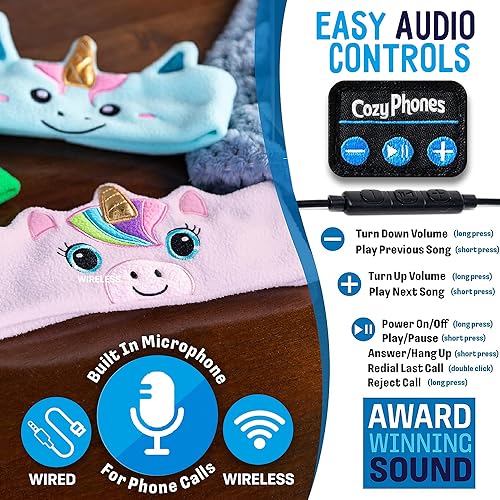 CozyPhones 2024 Cozy 3.0 - Pink Unicorn - On-Ear - 32 Ohms - Headphones