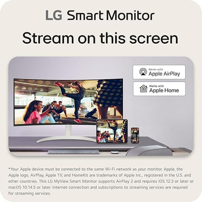 LG 34SR60QC-W 34-Inch QHD Ultra Wide 1440p Monitor 100Hz VA Panel