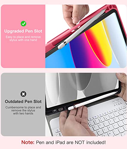 Hamile iPad 10th Generation 10.9 inch A2696/A2757/A2777, iPad 11th Generation 11 inch A3354/A3355/A3356, Magnetic Wireless Keyboard Case