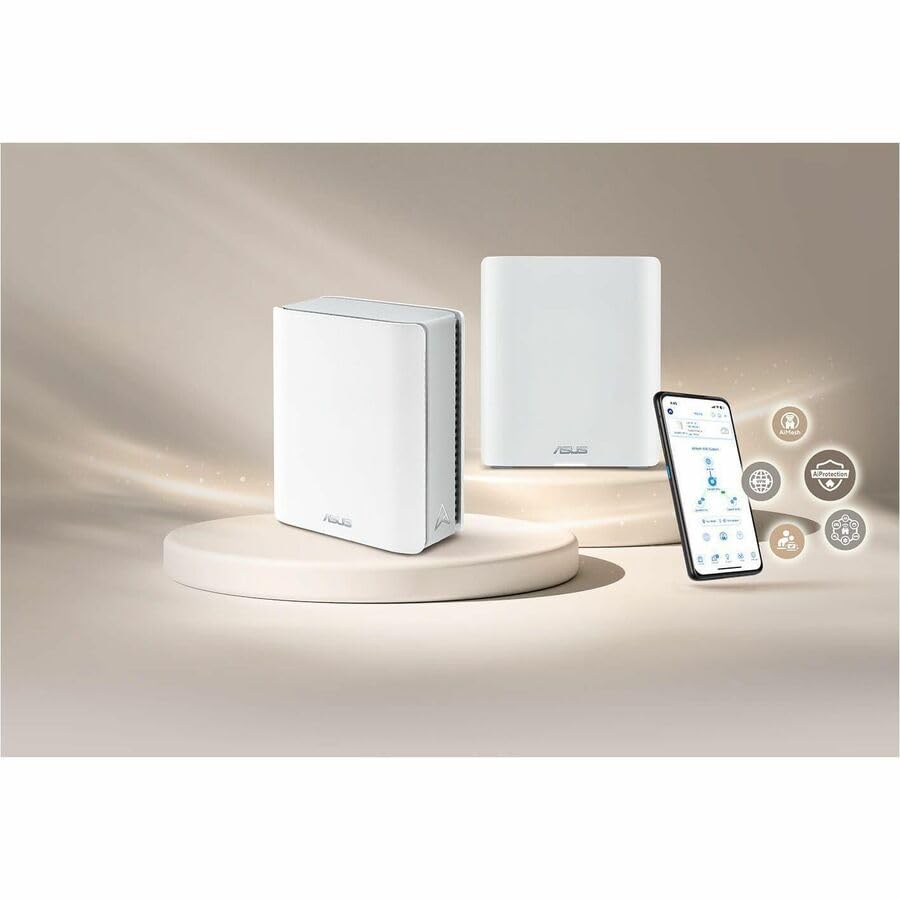 ASUS BT8 (W-2-PK) Tri-Band WiFi 7 Mesh 5900 sq.ft. 14 Gbps 2.5G Dual Ports Router
