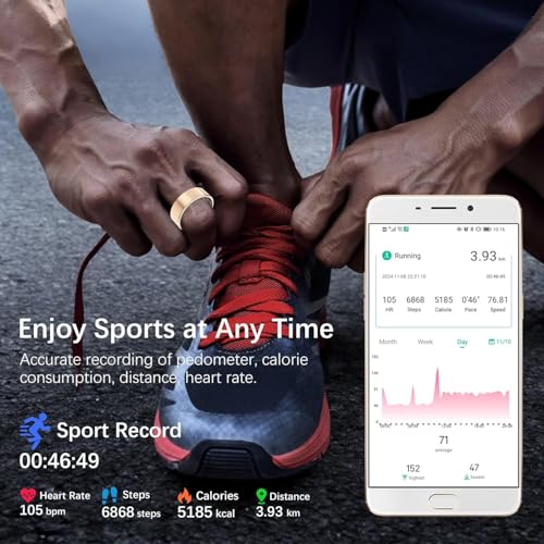SEEVEN Smart Ring B0GMNKHYJZ Activity Tracker, Heart Rate Monitor, Lightweight, Sleep Monitor, Waterproof IP68