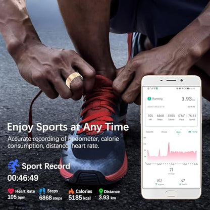 SEEVEN Smart Ring B0GMNKHYJZ Activity Tracker, Heart Rate Monitor, Lightweight, Sleep Monitor, Waterproof IP68