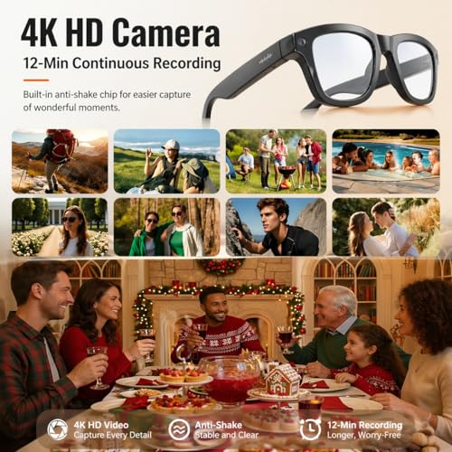 Nllosa 2026 M02 Smart Glasses 8MP 4K Camera No Display Bluetooth 32GB Wearable Tech Glasses