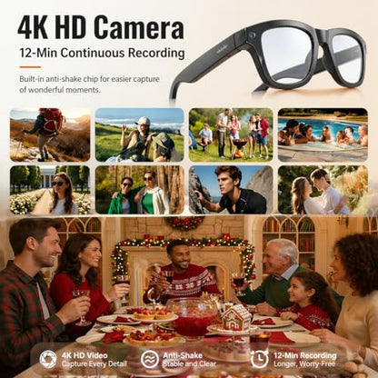 Nllosa 2026 M02 Smart Glasses 8MP 4K Camera No Display Bluetooth 32GB Wearable Tech Glasses