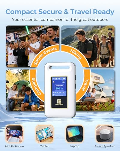FIRSTNUM Portable 4G LTE Wi-Fi Hotspot 10 Devices Connectivity WPA2/WPA3