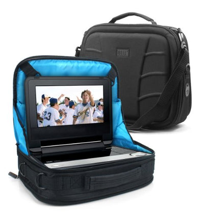 USA GEAR 11.5" x 10" Portable DVD Player Case with Headrest Holder - Compatible with 7" to 10" Screens