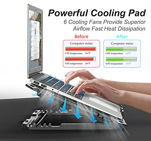 ICE COOREL Laptop Cooling Pad 16.5" x 11" x 1.1" Metal Cooling Stand CO-K21-FBA