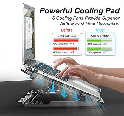 ICE COOREL Laptop Cooling Pad 16.5" x 11" x 1.1" Metal Cooling Stand CO-K21-FBA