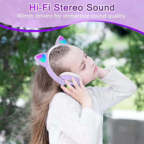 TOKANI 30 Ohms Purple Headphones Over Ear Active Noise Cancellation Bluetooth & Wired 1 Count