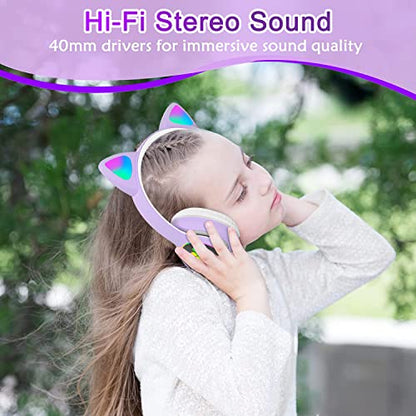 TOKANI 30 Ohms Purple Headphones Over Ear Active Noise Cancellation Bluetooth & Wired 1 Count