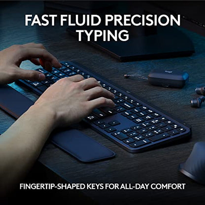 Logitech MX Keys S Wireless Keyboard 104 Keys Bluetooth Single Color Battery Powered QWERTY Graphite