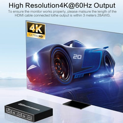 BMKZAYR HDMI KVM Switch 1 Monitor 2 Computers 4K@60Hz Plug and Play Model BMKZAYR004