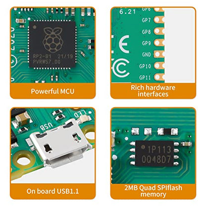 EC Buying 1Pcs Raspberry Pi Pico RP2040 Microcontroller 264KB SRAM Dual-Core ARM Cortex M0+ 133MHz 2MB Flash Board