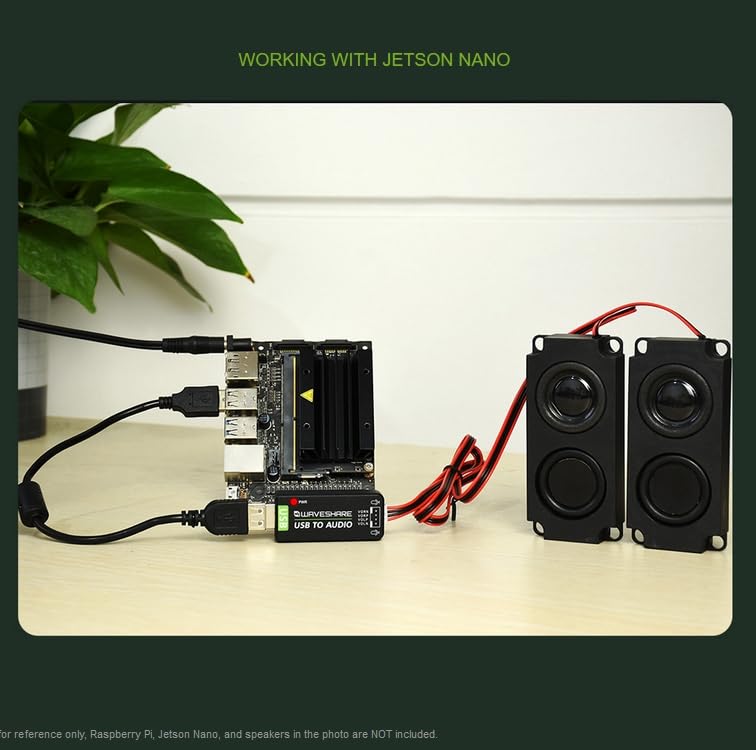 Wonrabai USB Sound Card WAVESHARE USB Sound Card 48kHz Stereo USB Audio Adapter
