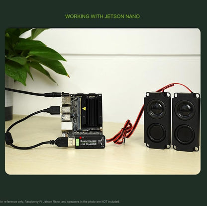 Wonrabai USB Sound Card WAVESHARE USB Sound Card 48kHz Stereo USB Audio Adapter