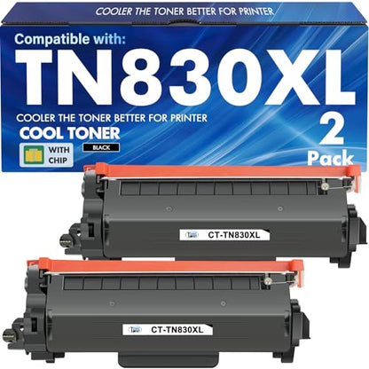 Cool Toner TN830XL TN830 High Yield Black Toner Cartridge Compatible with Brother Printers